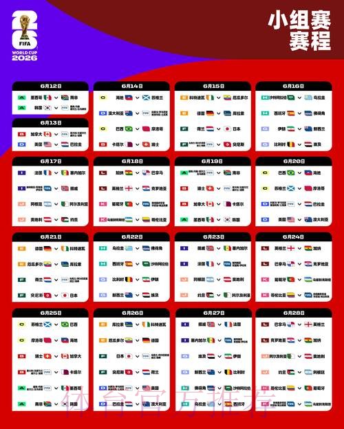 2026世界杯赛程一览实时赛程免费观看